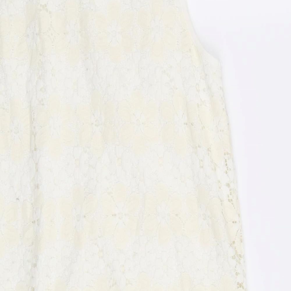 New Look Womens Beige Floral Sheath Size 14