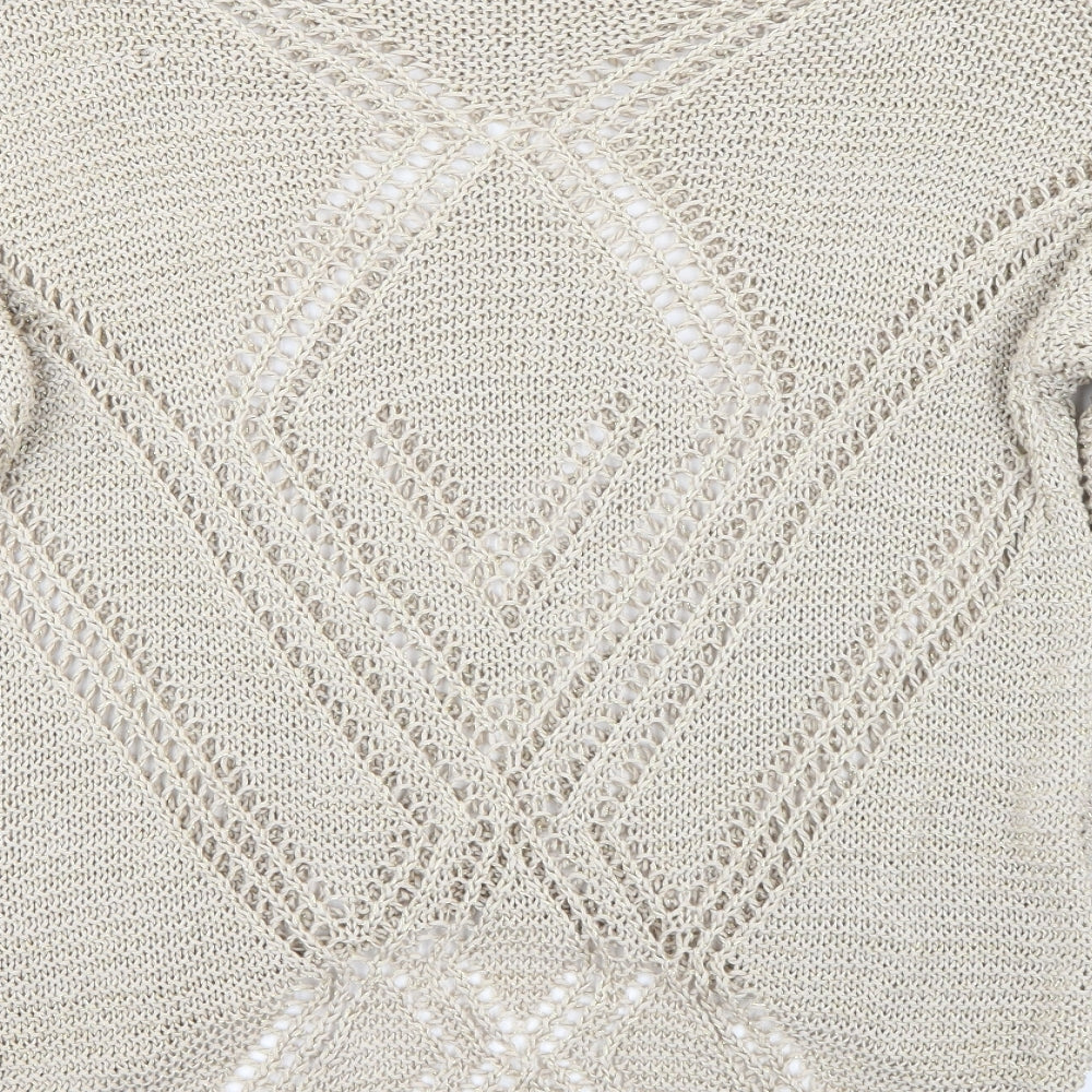 Leonard Womens Beige Pullover Jumper Size M
