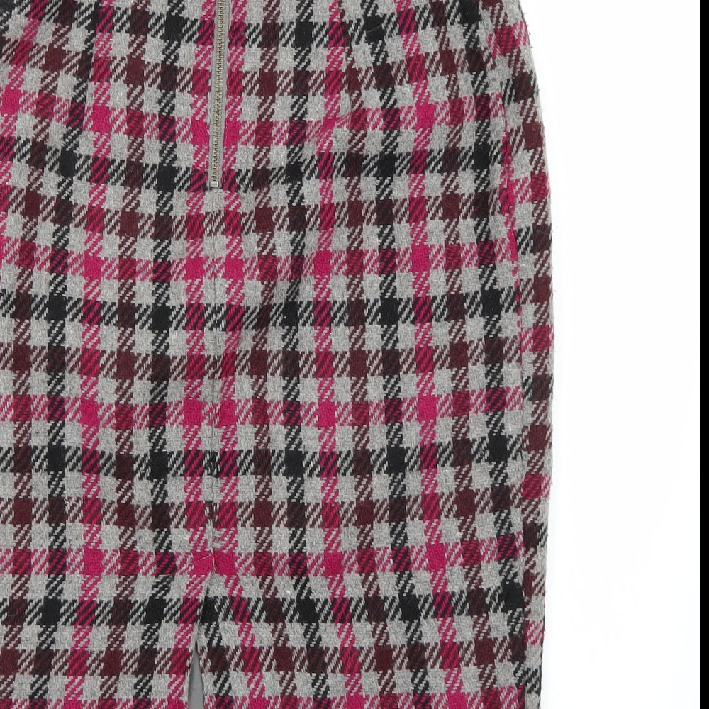 NEXT Womens Purple Check Straight & Pencil Size 6
