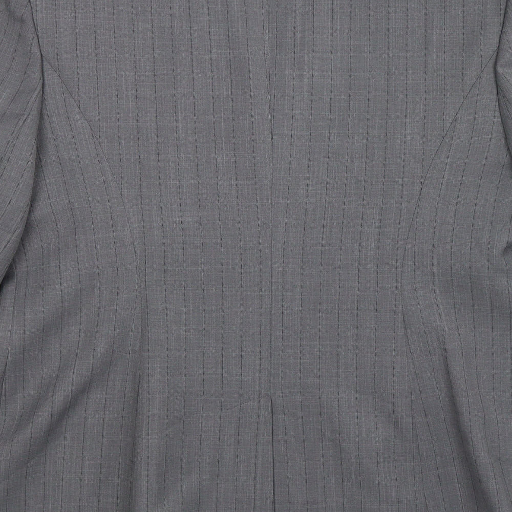 Select Womens Grey Striped Jacket Suit Jacket Size 16