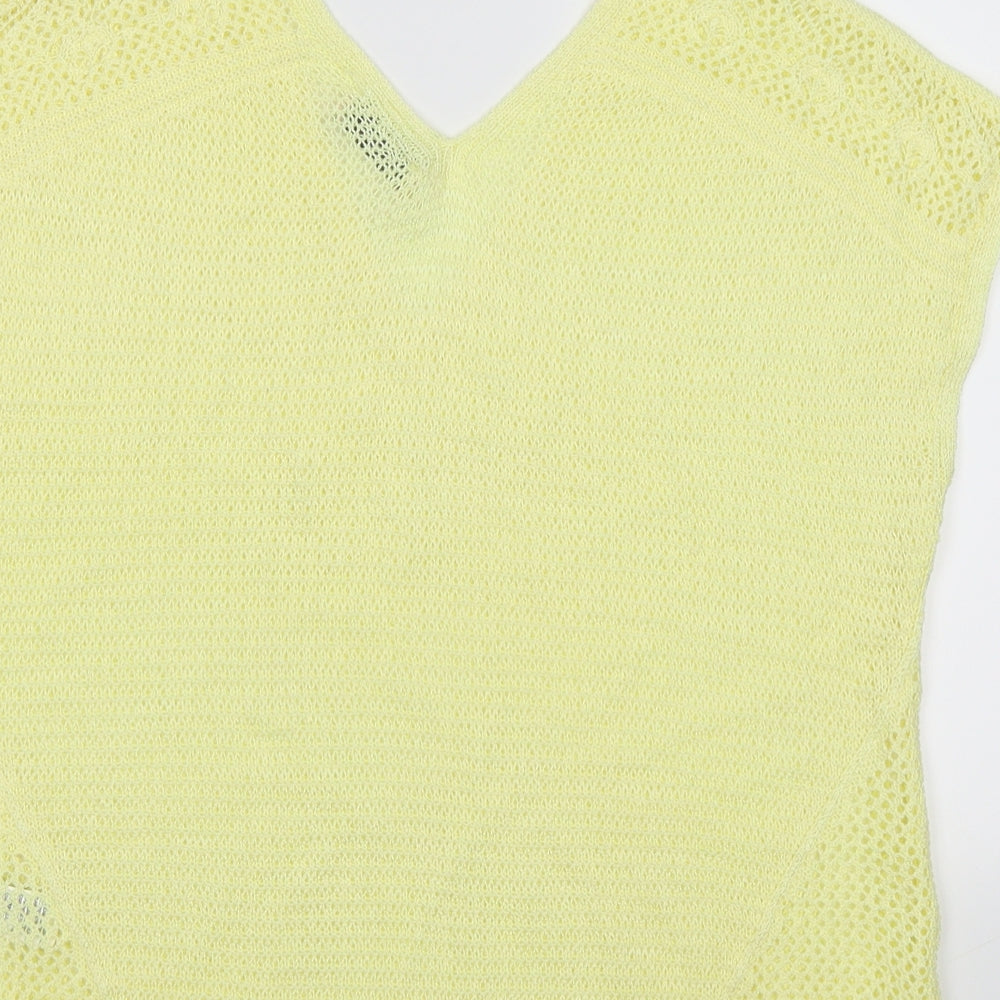 Per Una Womens Yellow Knit Pullover Jumper Size 14