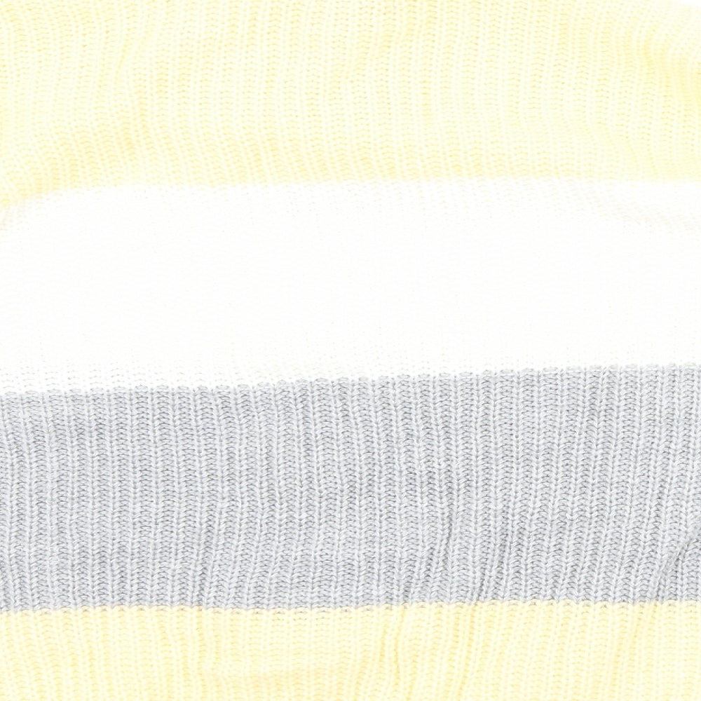 CHIC Womens Yellow Striped Pullover Jumper Size L