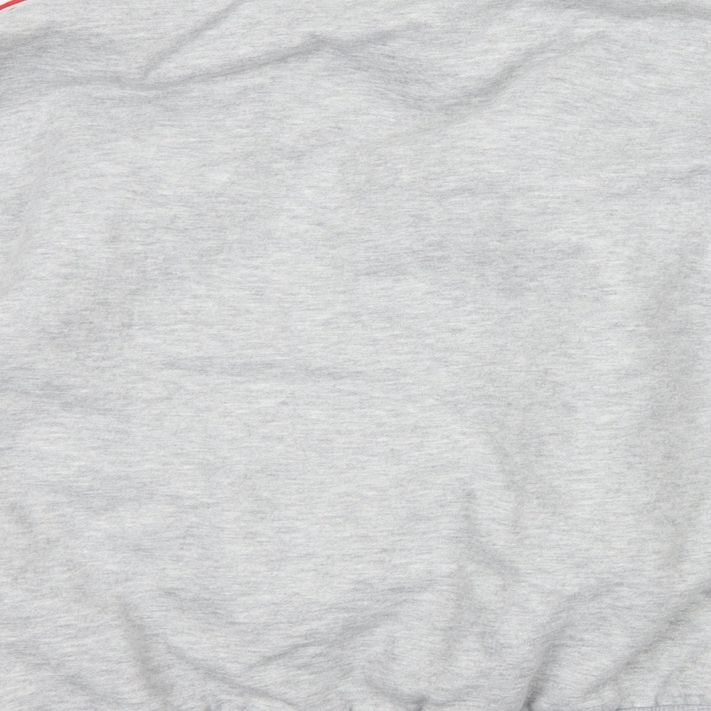 Fashion Womens Grey Henley Sweatshirt Size L