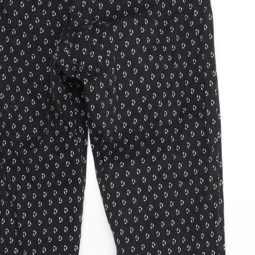 H&M Womens Black Polka Dot Dress Pants Trousers Size 6 L25 in