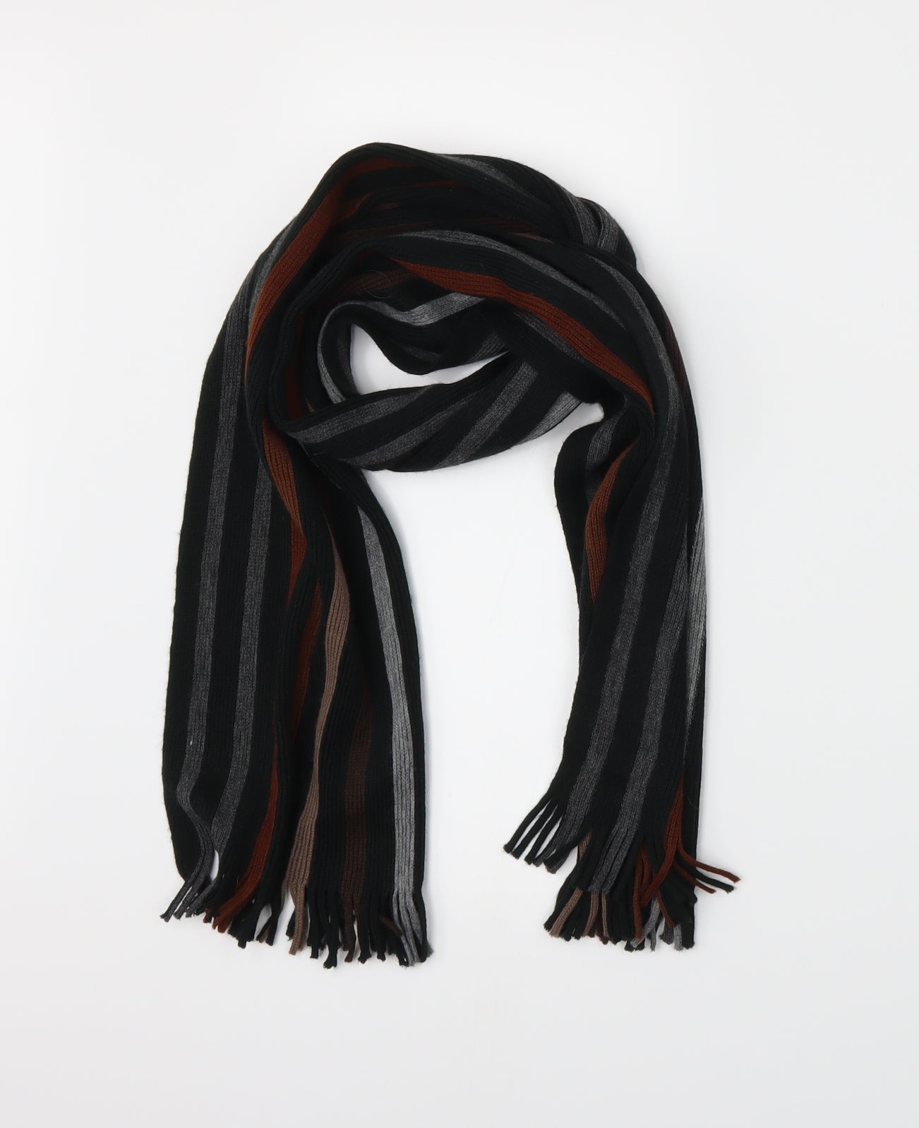 Racing Green Womens Green Striped Knit Scarf