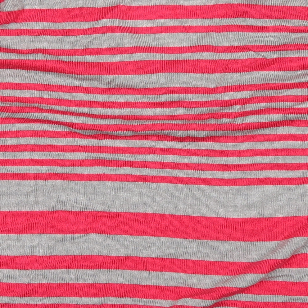 BM Womens Red Striped Basic T-Shirt Size L