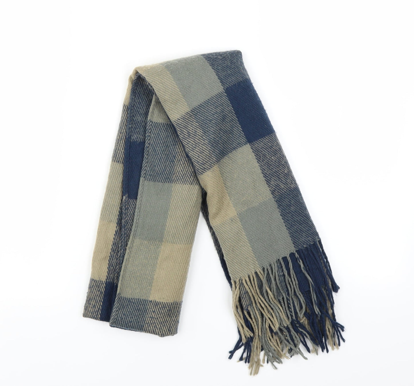 Preworn Unisex Blue Check Scarf