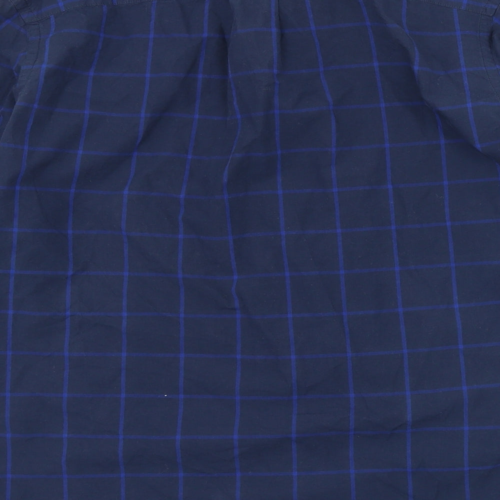 H&M Mens Blue Check Button-Up Size S
