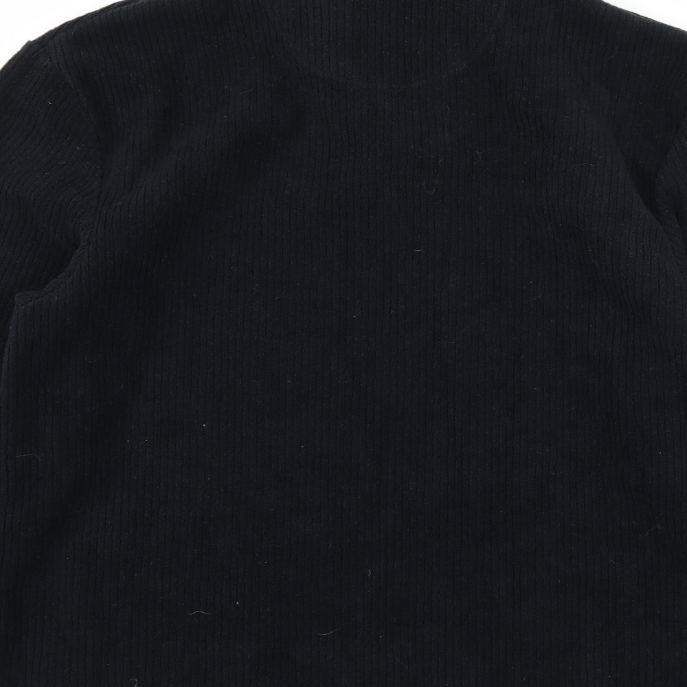 Trader Mens Black Fleece Pullover Sweatshirt Size S