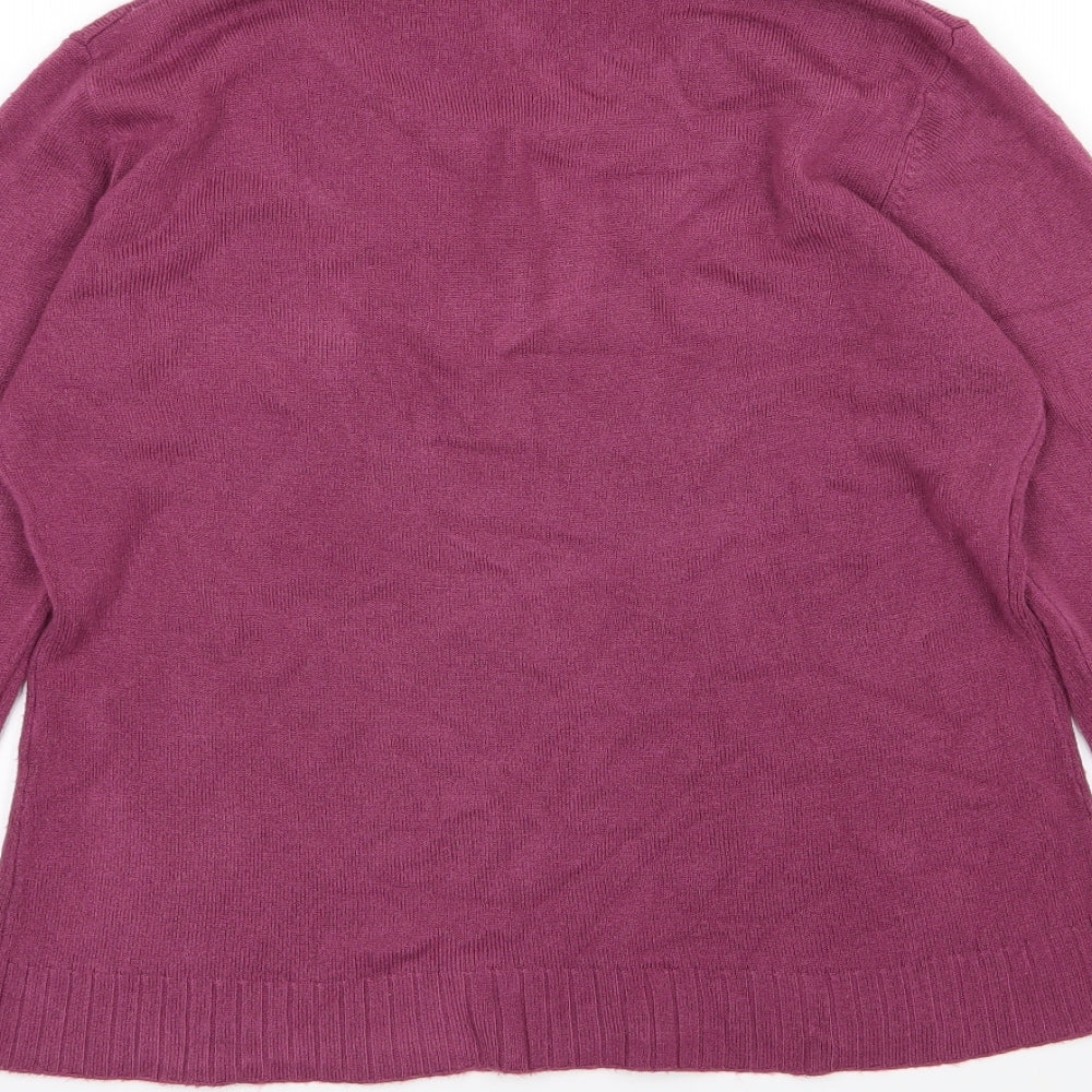 Klass Womens Purple Knit Pullover Jumper Size M