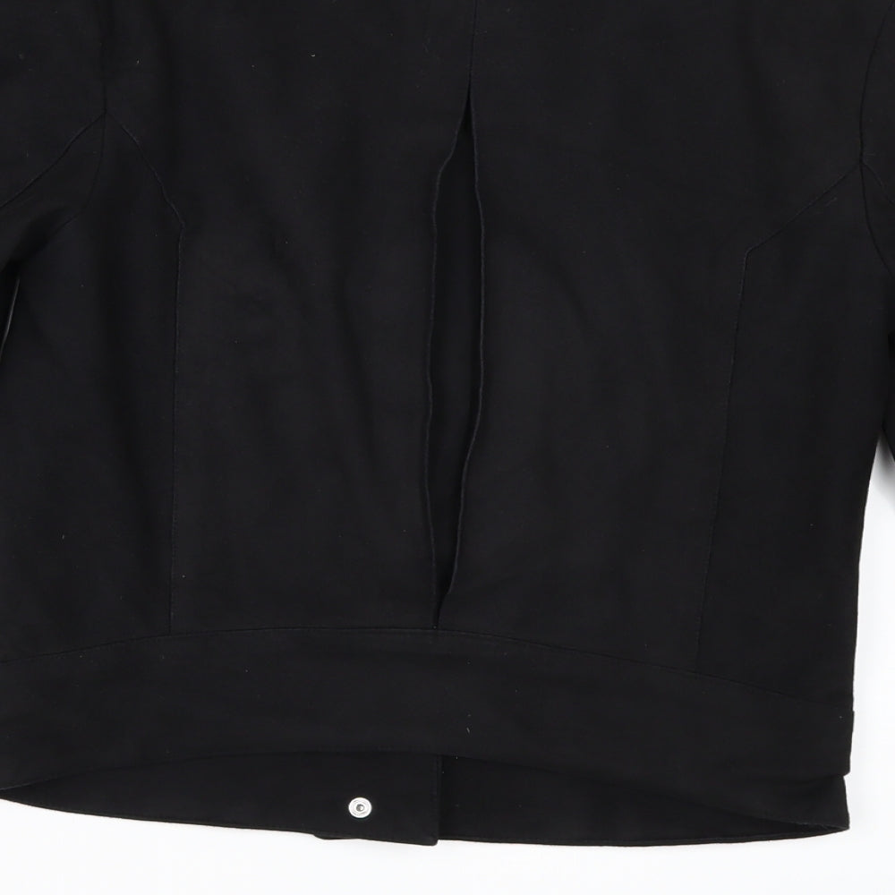 H&M Womens Black Jacket Size 6 - Suede Effect