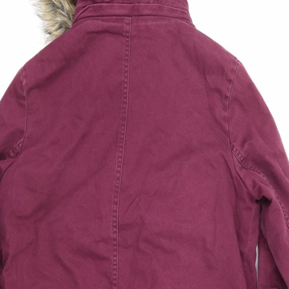 Marks & Spencer Womens Purple Parka Coat Size 8