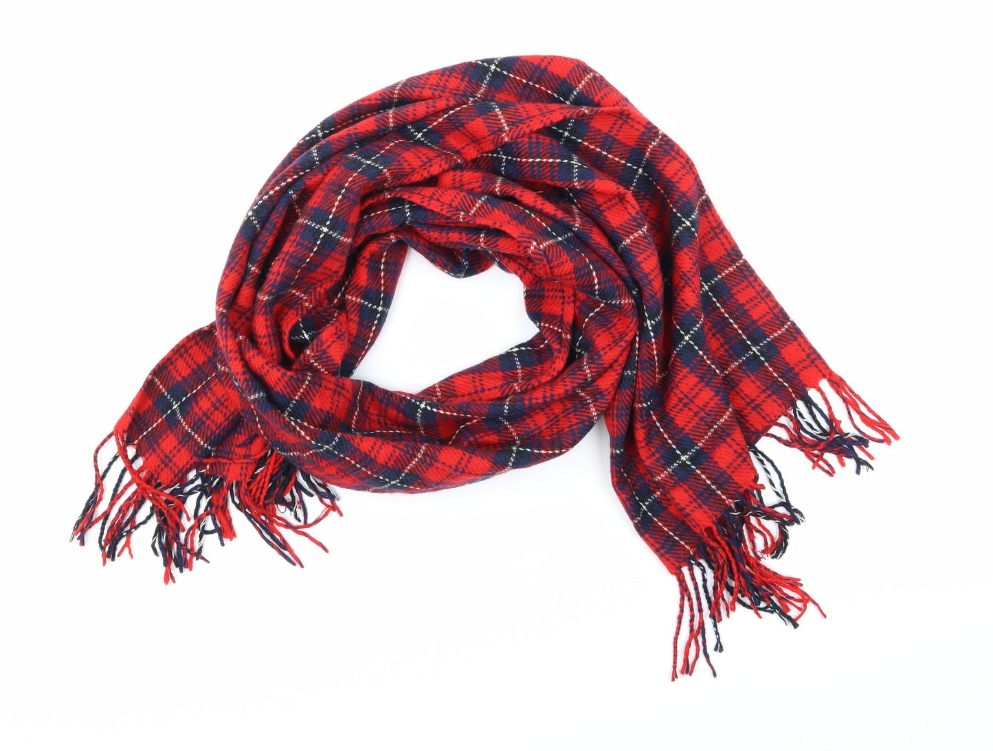 Preworn Womens Red Check Scarf