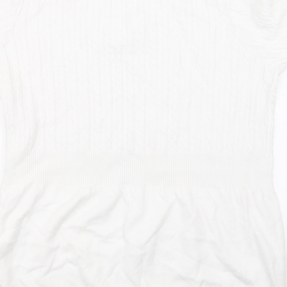 Kaleidoscope Womens White Knit Pullover Jumper Size 18