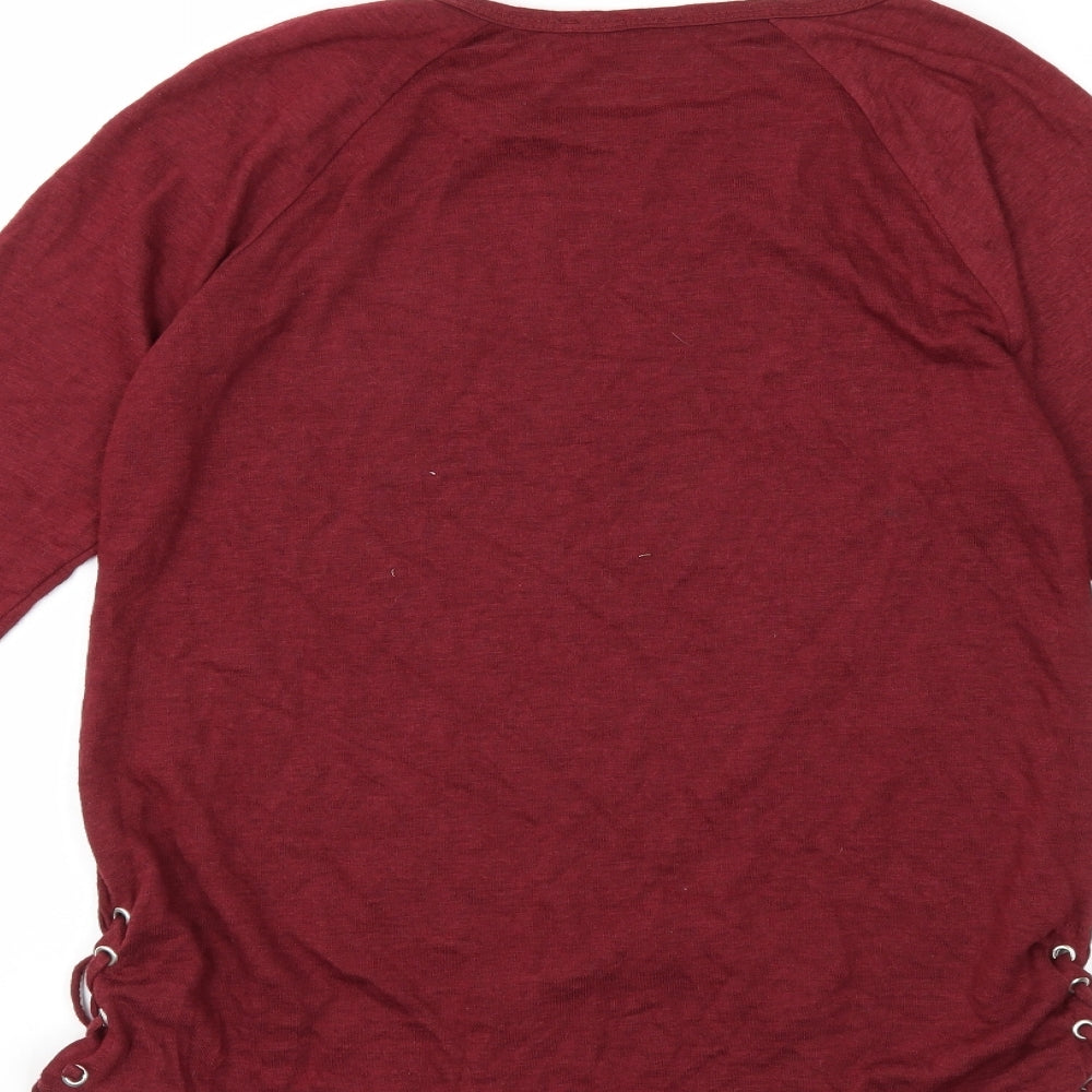 Papaya Womens Red Pullover Sweatshirt Size 12