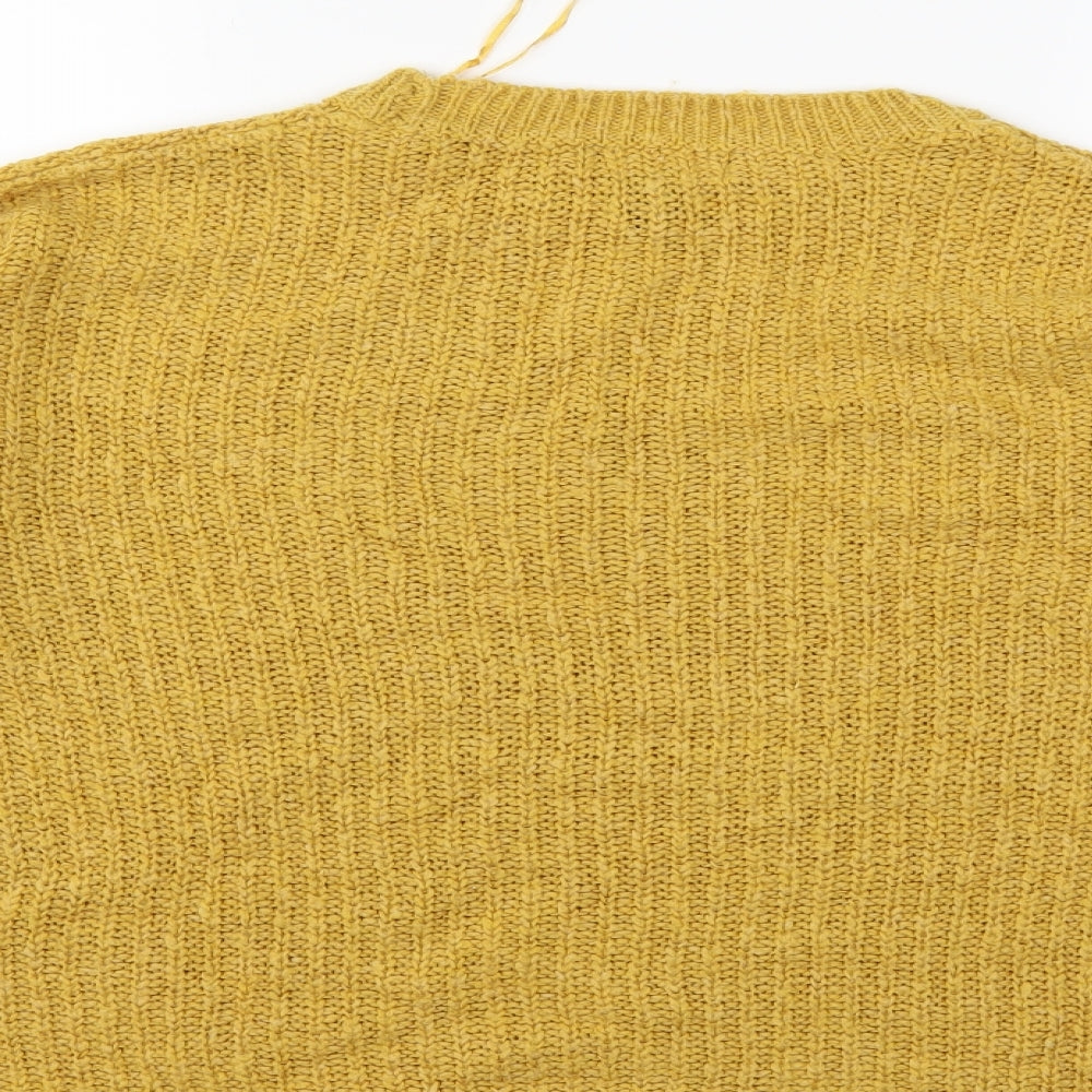 New Look Womens Yellow Knit Pullover Jumper Size S