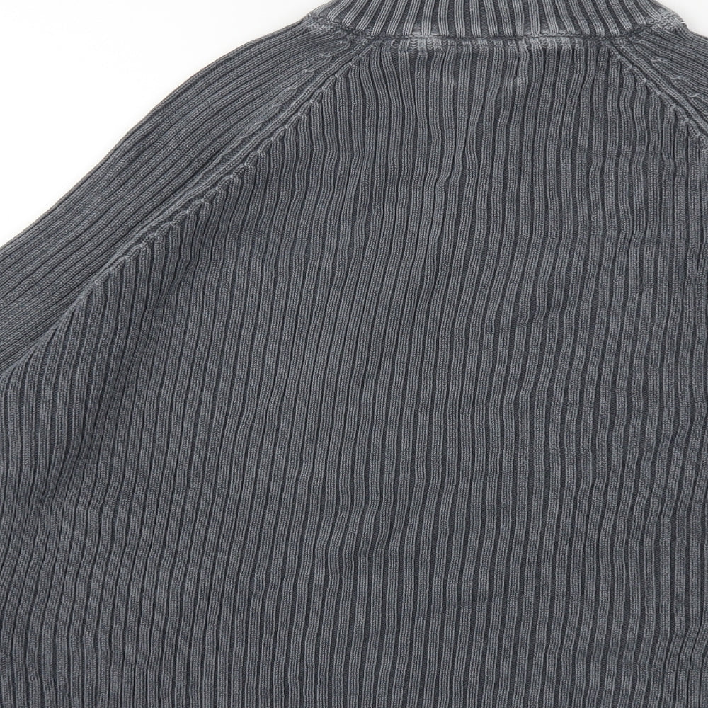 Maine Mens Grey Knit Pullover Jumper Size M