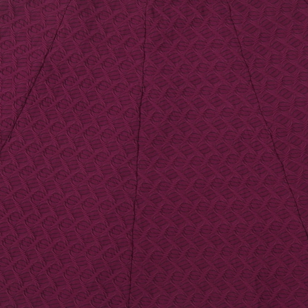 Amber Womens Purple A-Line Skirt Size 12
