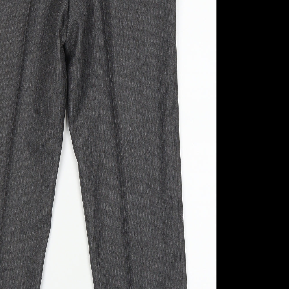 Preworn Mens Grey Striped Trousers Size 32 in L28 in