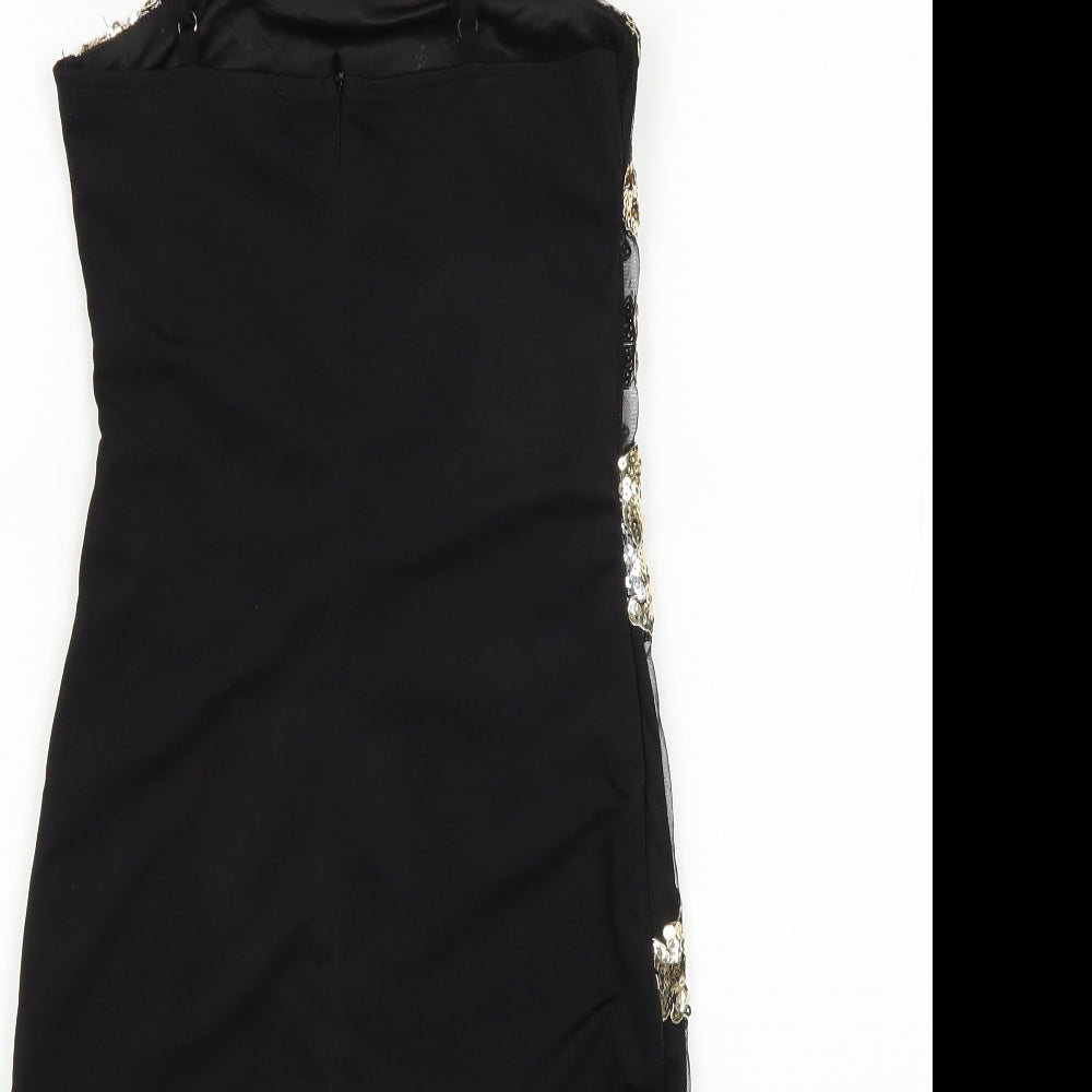 pretty little thing Womens Black Geometric Mini Size 4