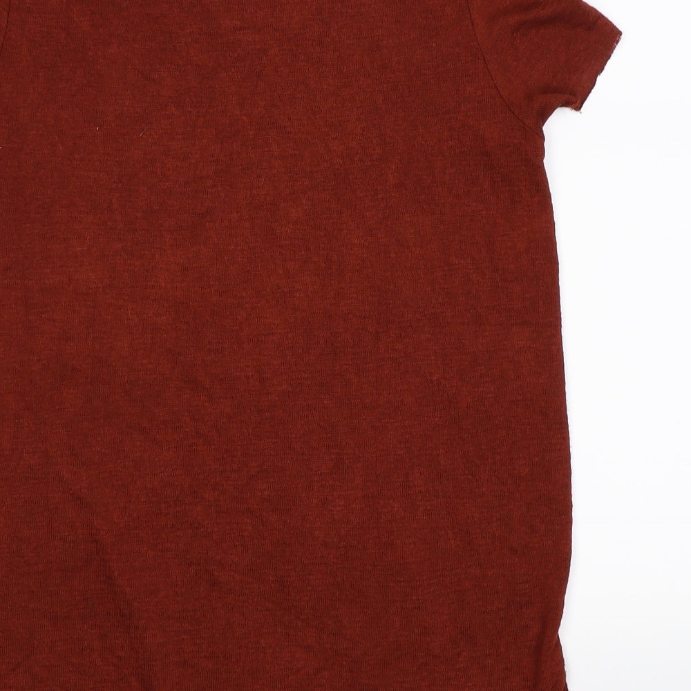 VERO MODA Womens Brown Knit Tunic T-Shirt Size S