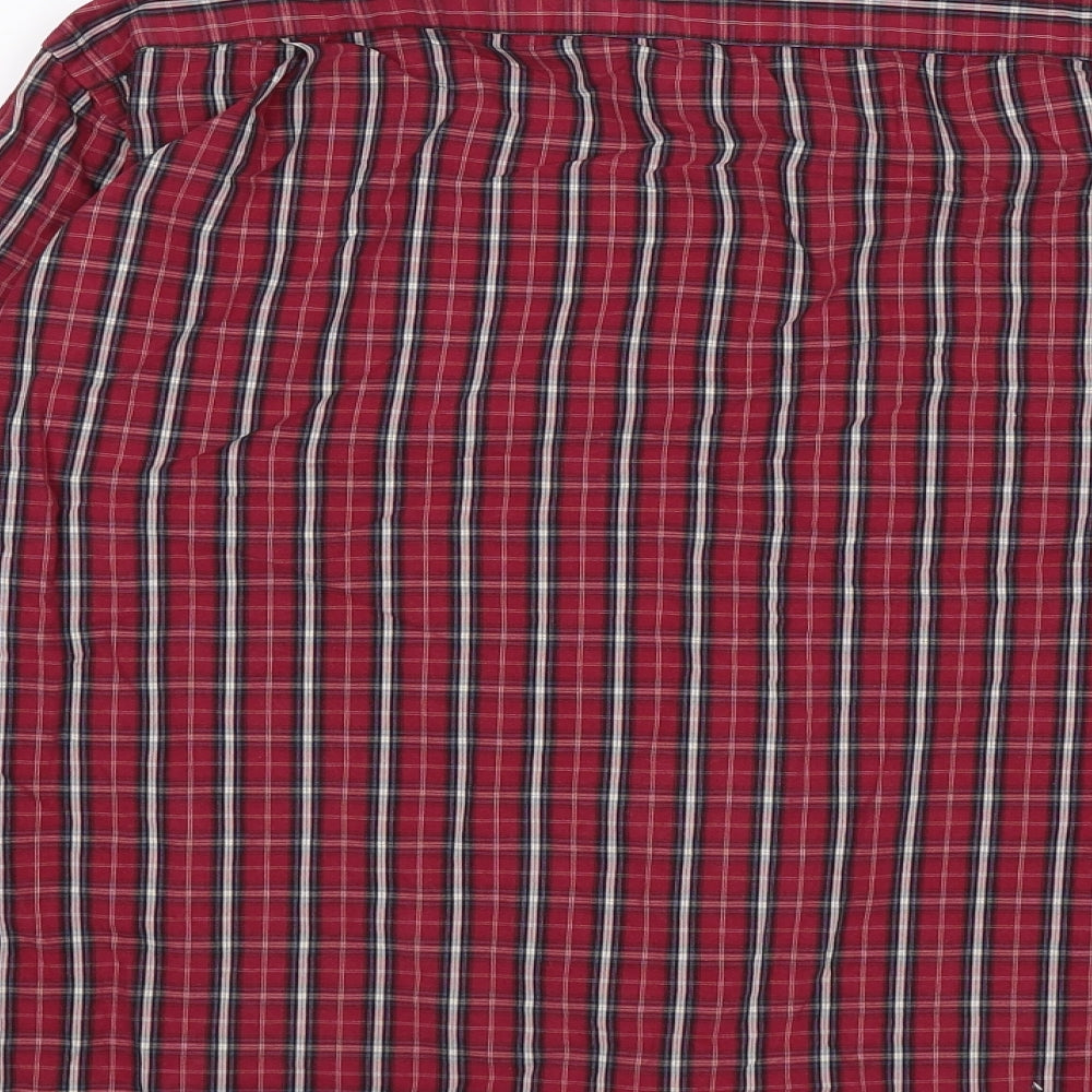 Easy Wear Mens Red Check Button-Up Size M
