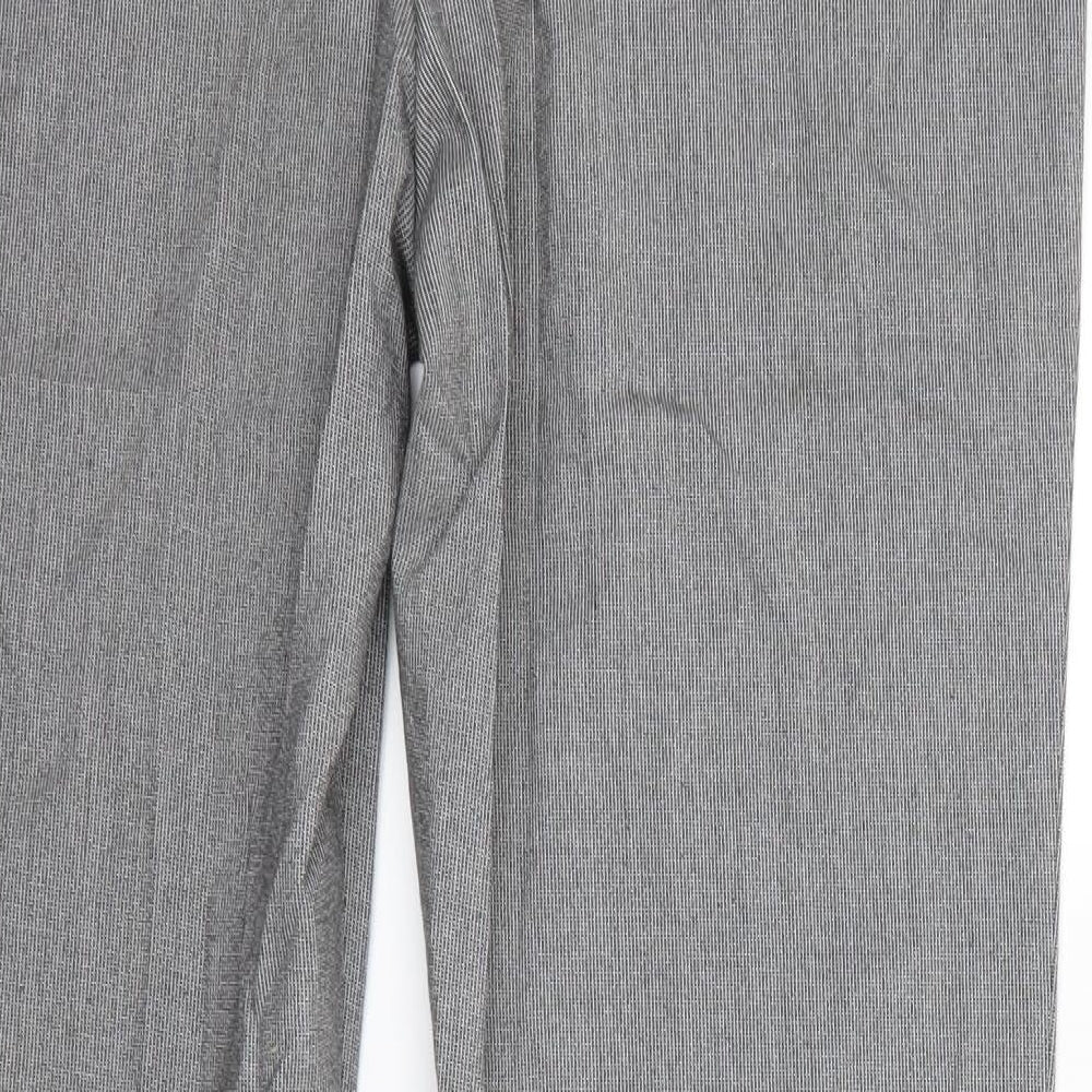 Per Una Womens Grey Geometric Trousers Size 10 L27 in