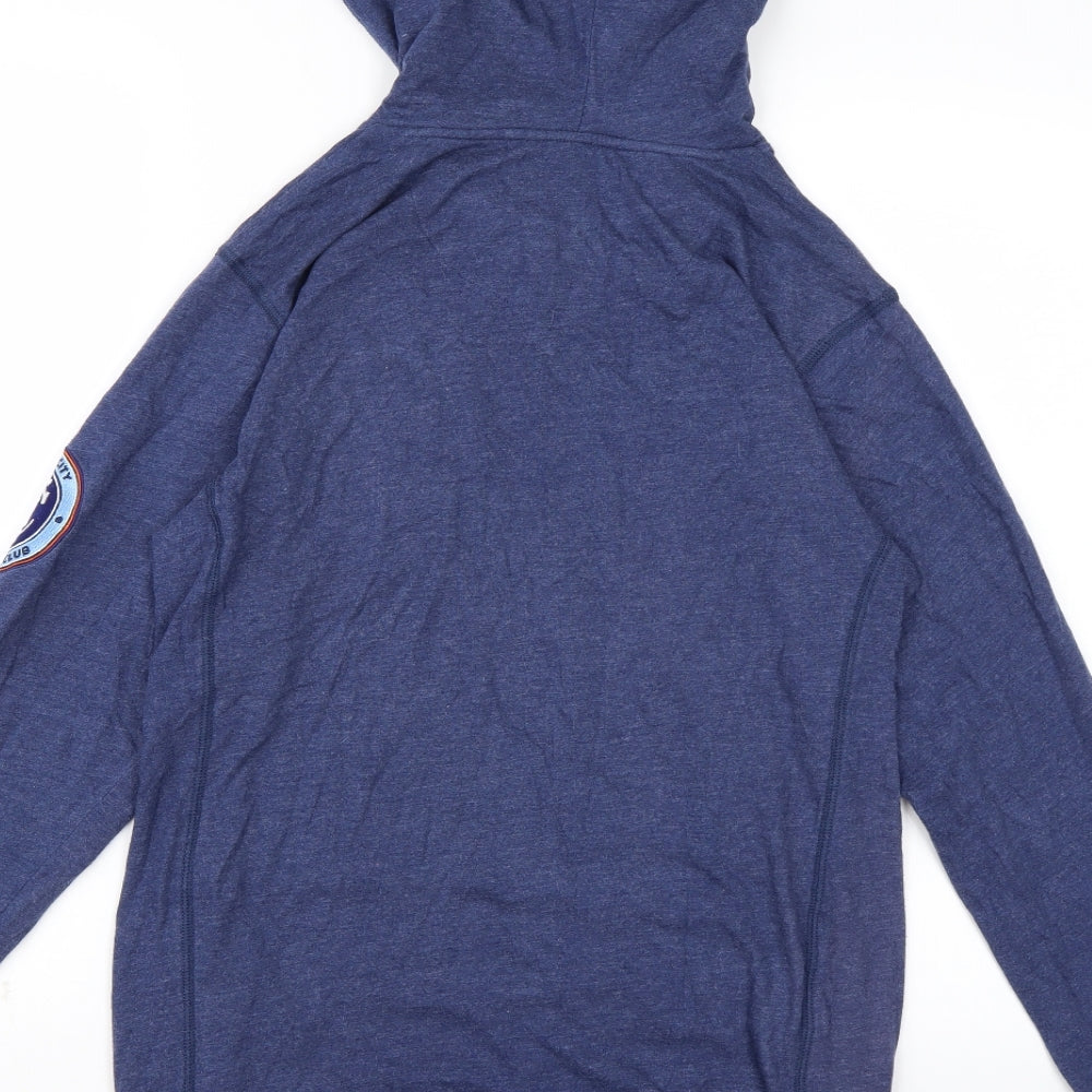 Brand and care label for Mitchell & Ness men’s black pullover hoodie, size XS