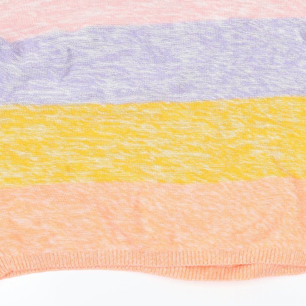 Primark Womens Pink Striped Pullover Jumper Size 4
