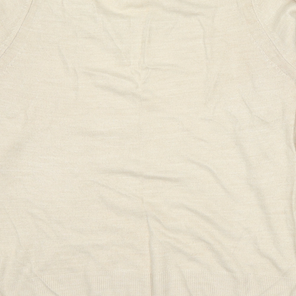 Marks & Spencer Womens Beige Knit Pullover Jumper Size 14