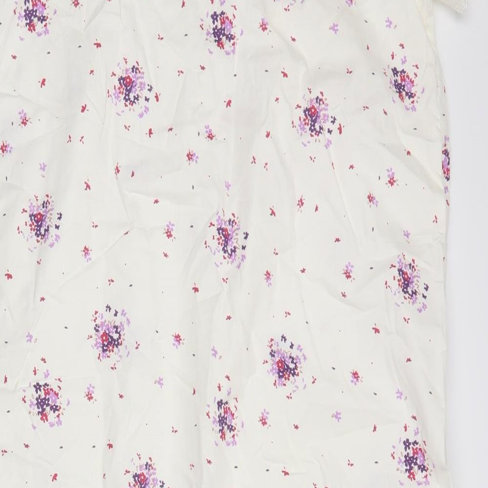 Bonmarché Womens White Floral A-Line Size S