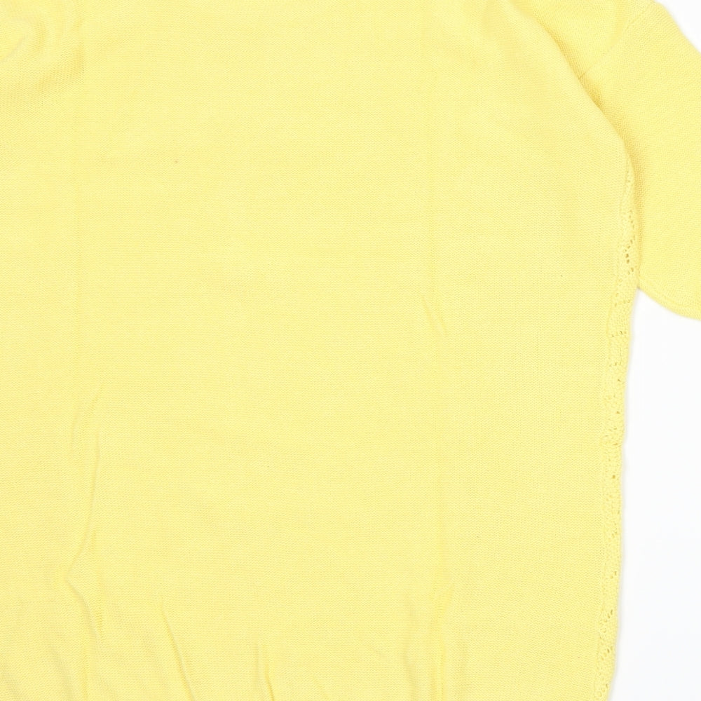 Damart Womens Yellow Knit Pullover Jumper Size 16
