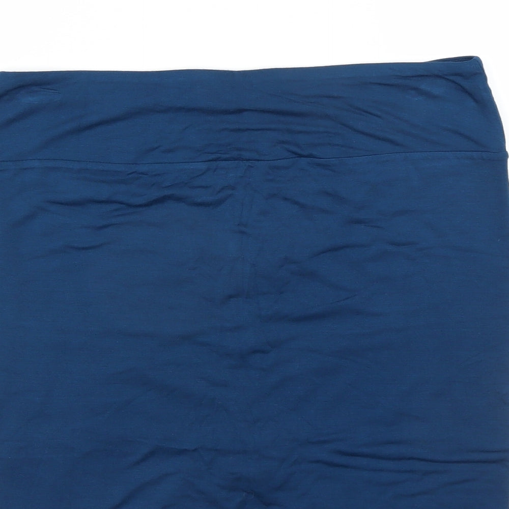 Bella Luxx Womens Blue Rayon Mini Skirt Size L