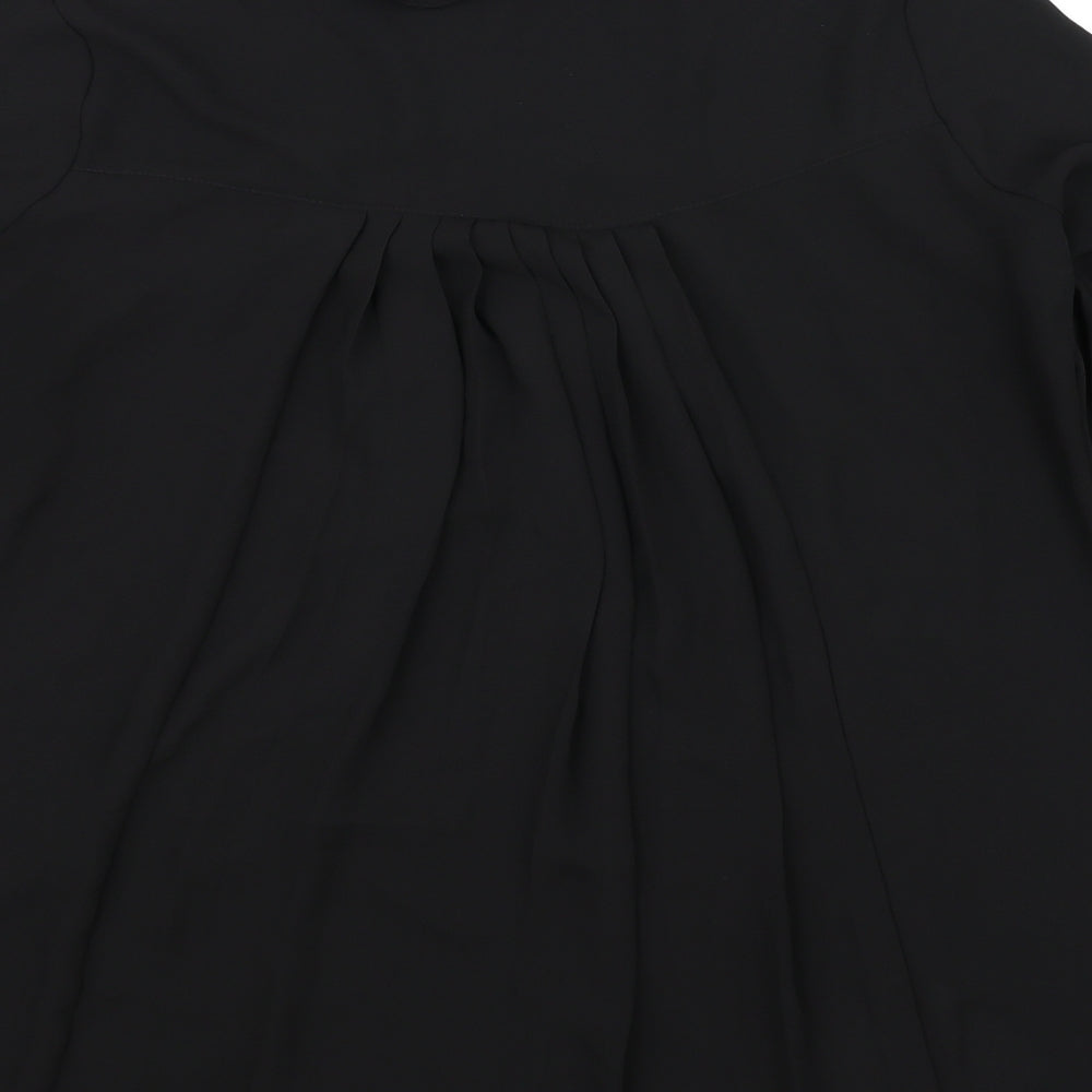 Marks and Spencer Womens Black Floral Basic Blouse Size 12