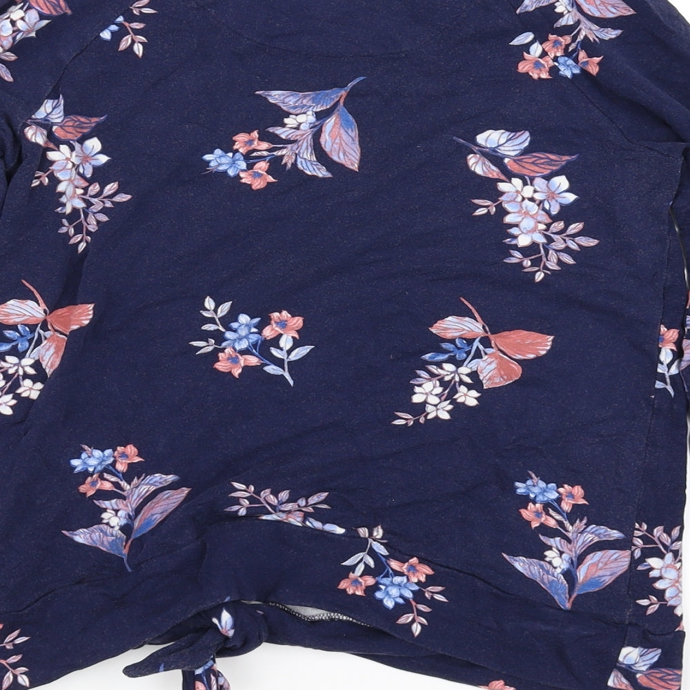 Marks and Spencer Womens Blue Floral Basic Blouse Size 8