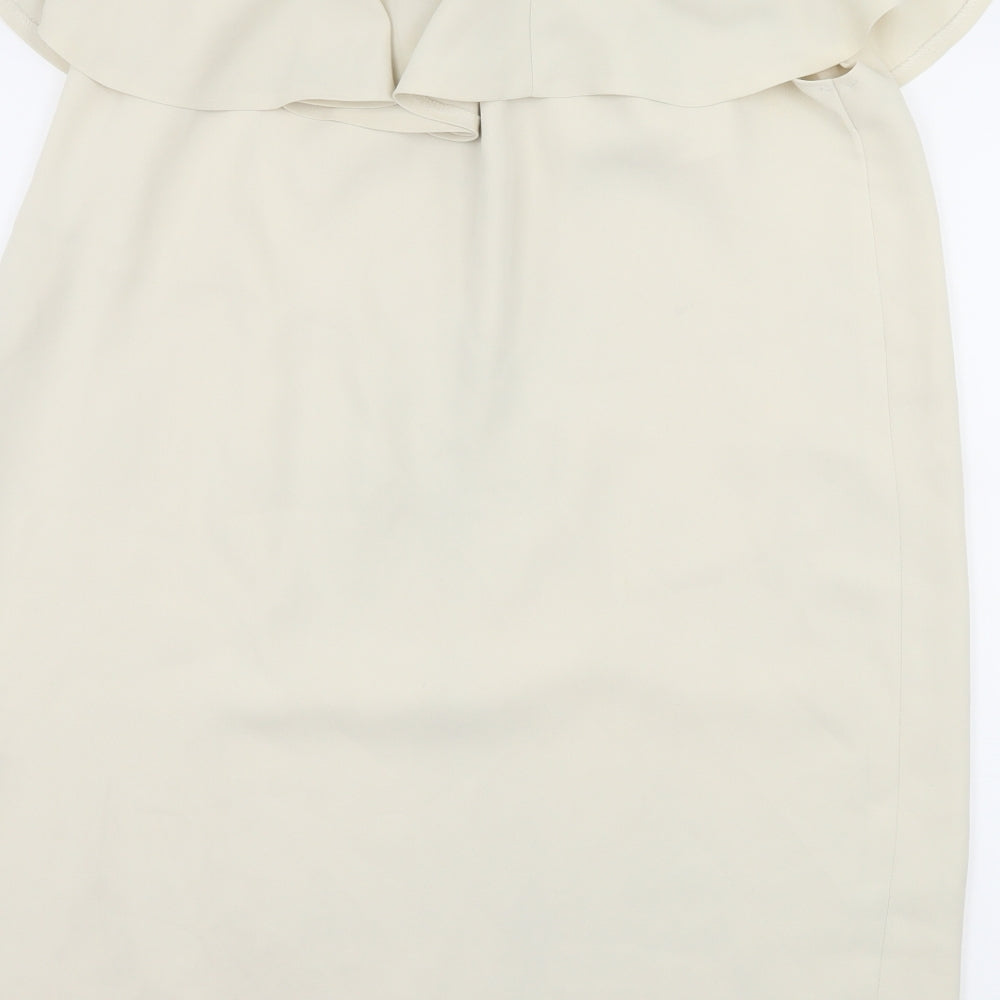 Preworn Womens Ivory Rayon Shift Size 14