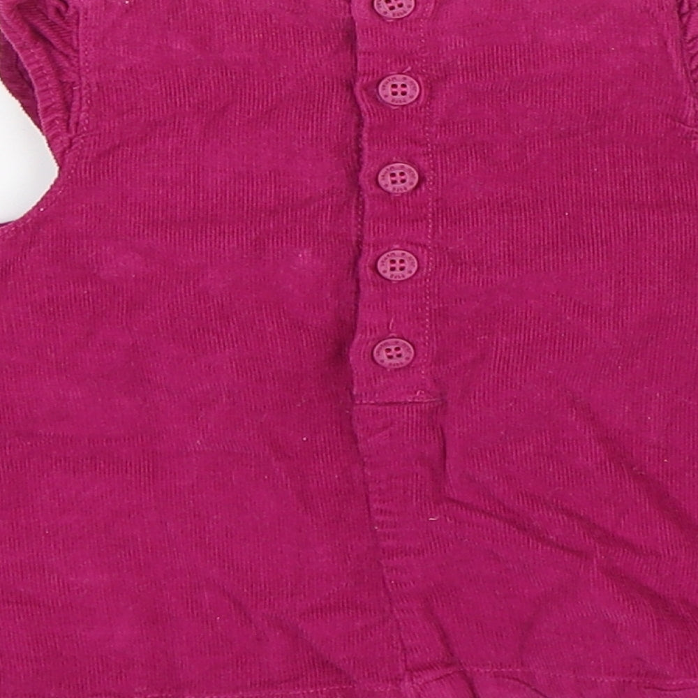 JoJo Maman Bébé Girls Pink Corduroy Fit & Flare Size 0-3 Months