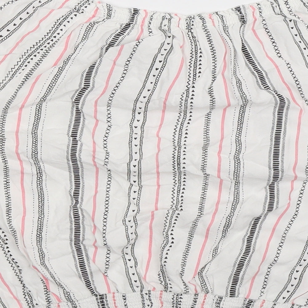 H&M Girls White Striped Basic Blouse Size 14 Years