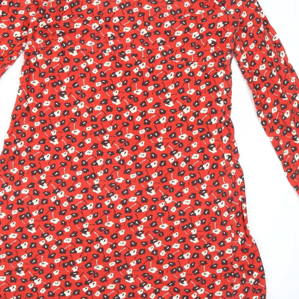 mudd & water Womens Red Floral A-Line Size 10