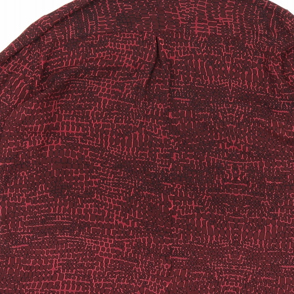 Garfield & Marks Womens Red Animal Print Basic Blouse Size 8