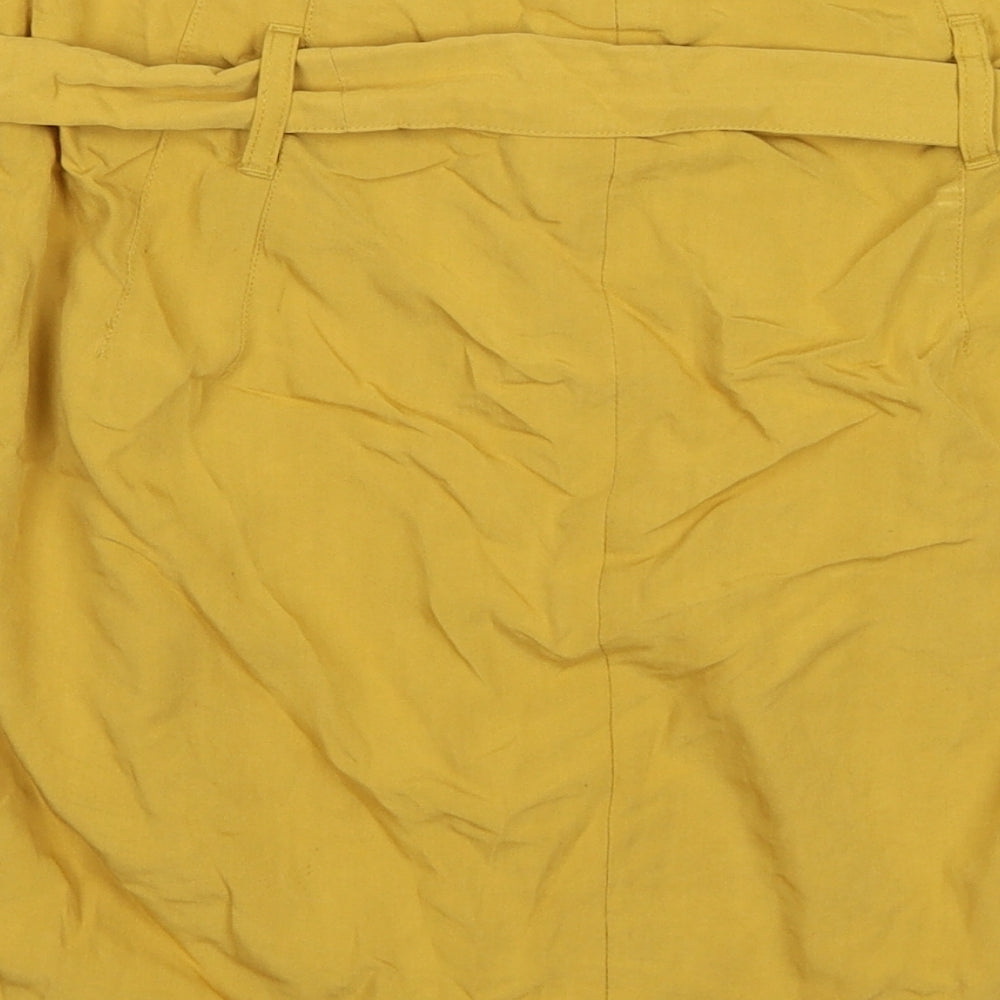 Kimchi Blue Womens Yellow Satin Peasant Skirt Size L
