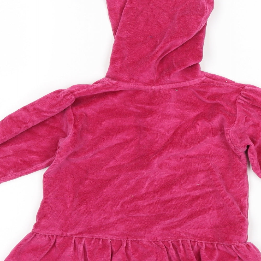 OKAY Girls Pink Velour Jumper Dress Size 12 Months