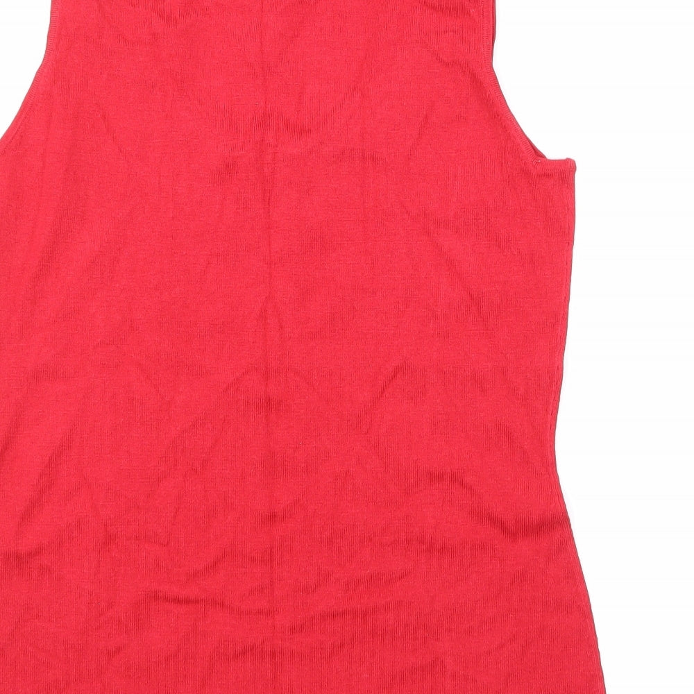 Planet Womens Red Knit Basic Tank Size M