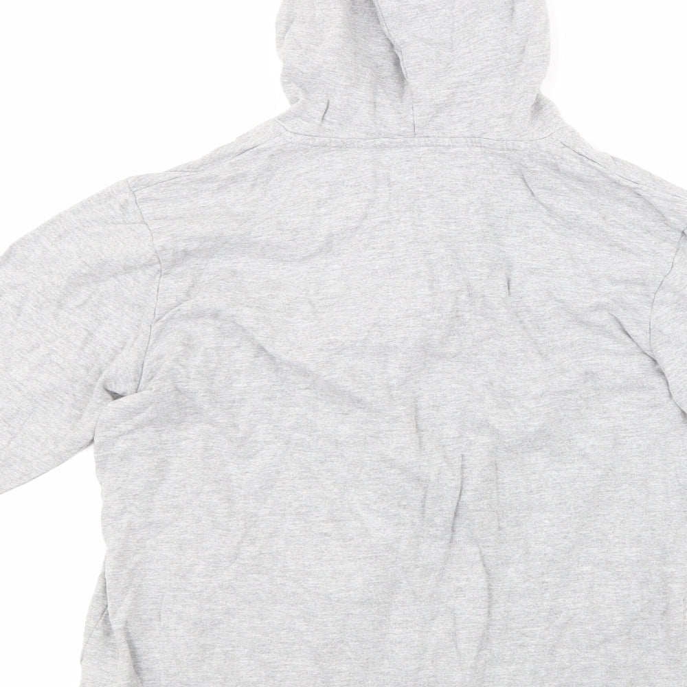 Preworn Girls Grey Full Zip Hoodie Size 12-13 Years