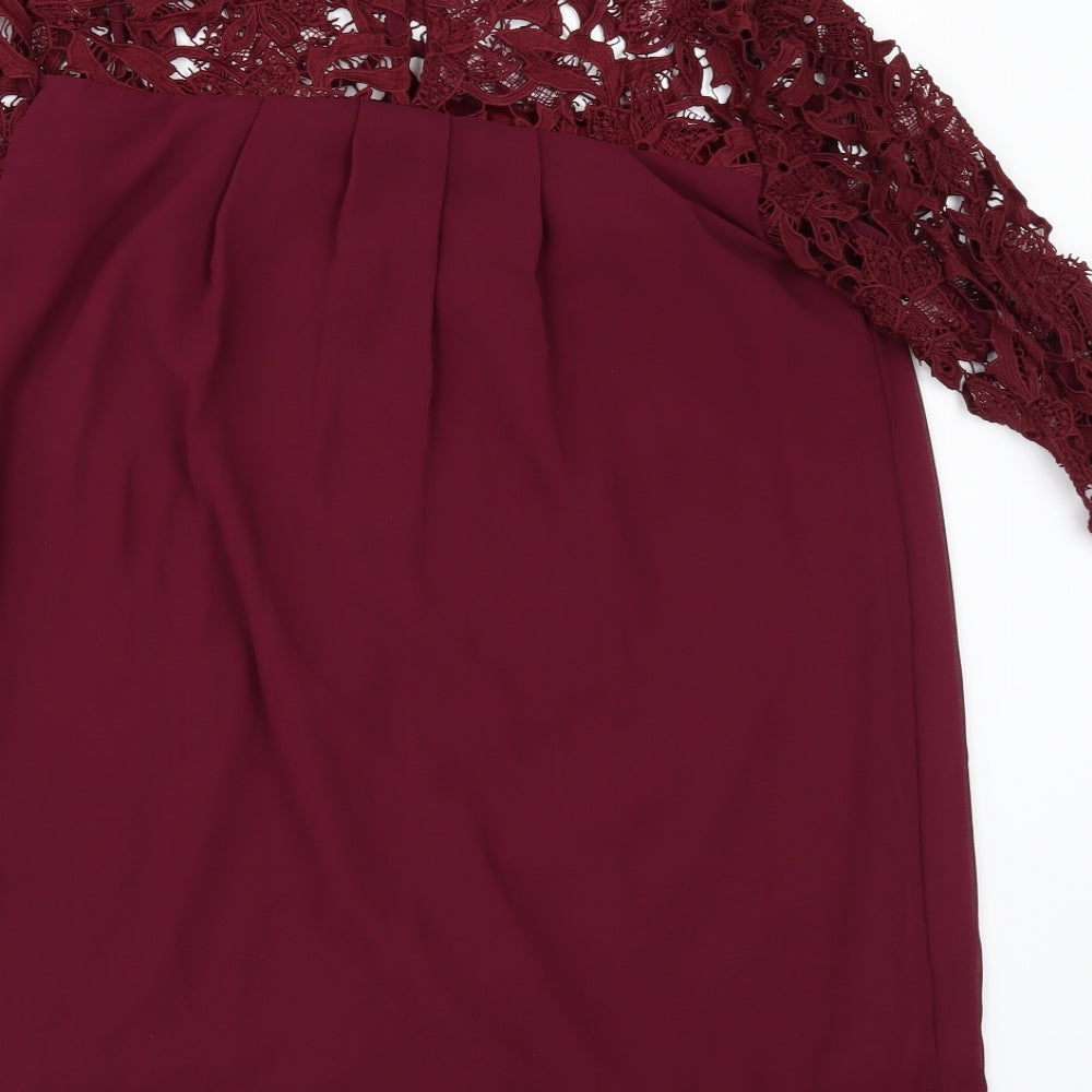 Missguided Womens Red A-Line Size 8