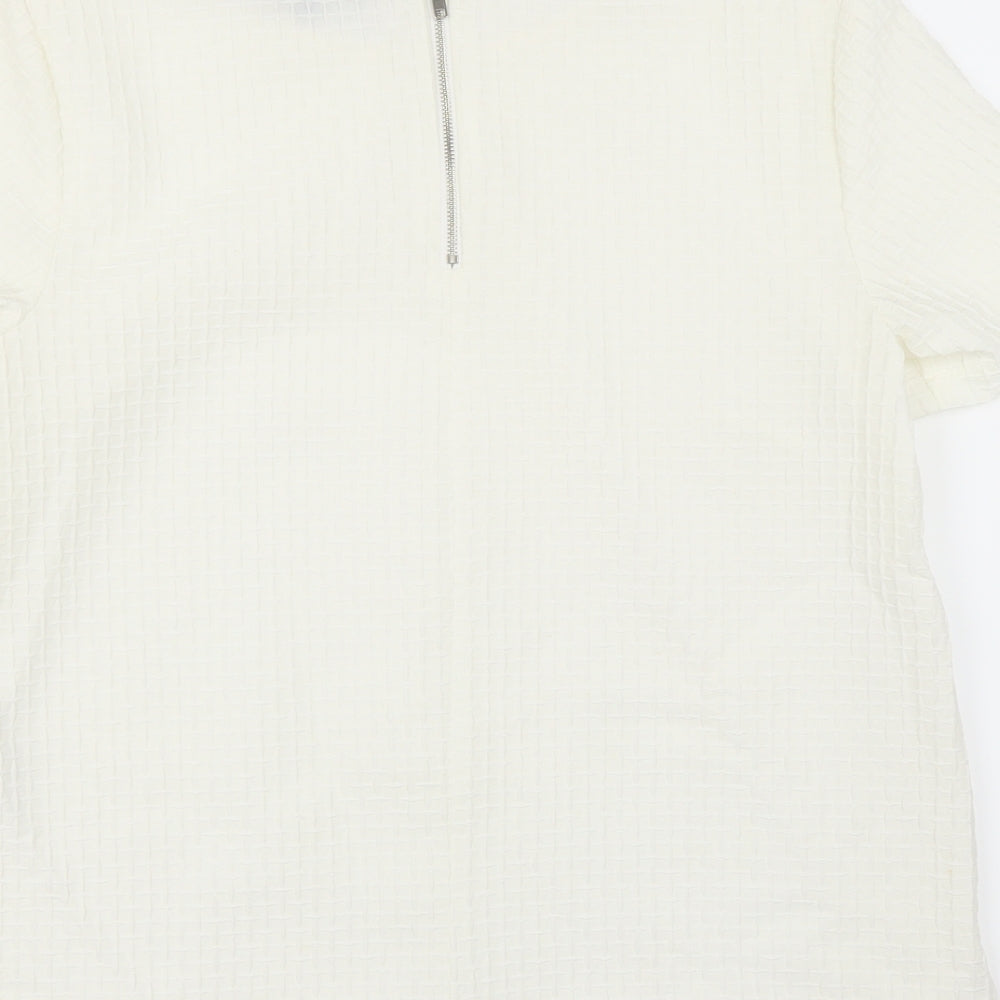 New Look Womens White Basic Blouse Size 10