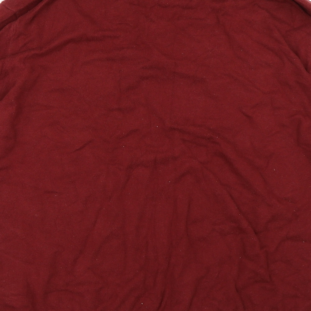 Marks and Spencer Mens Red Henley Sweatshirt Size M