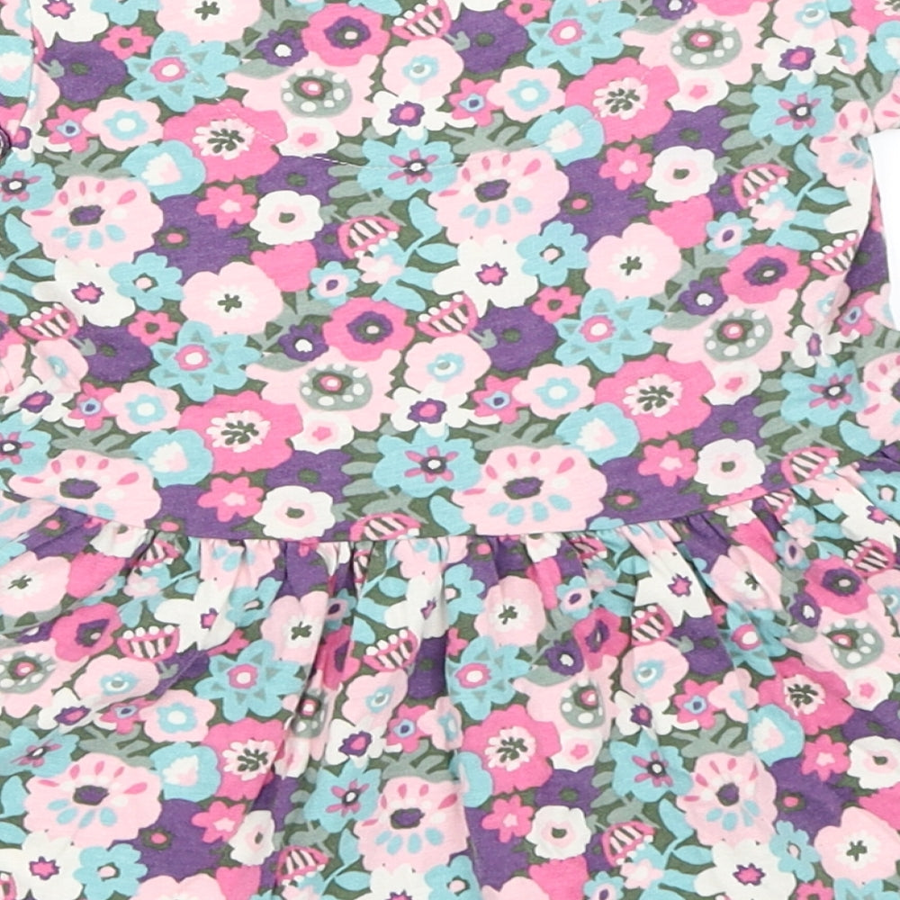 TU Girls Pink Floral Skater Dress Size 9-12 Months