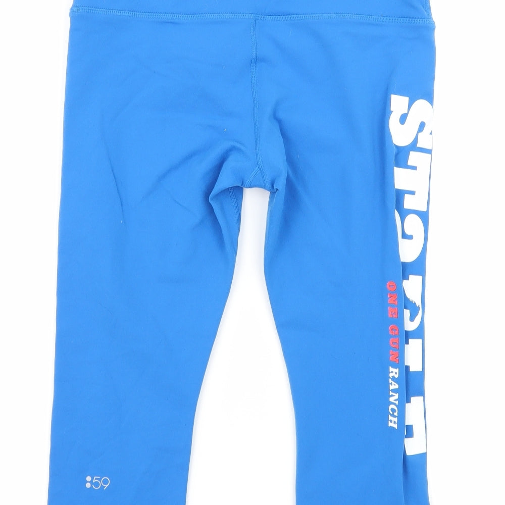 SPLITS59 Womens Blue Geometric Capri Leggings Size S - Stables