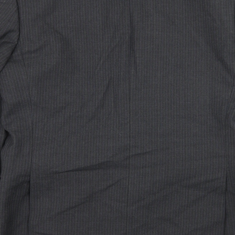 Preworn Mens Grey Striped Jacket Suit Jacket Size M